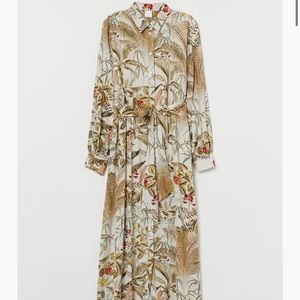 Floral shirt dress with tie belt